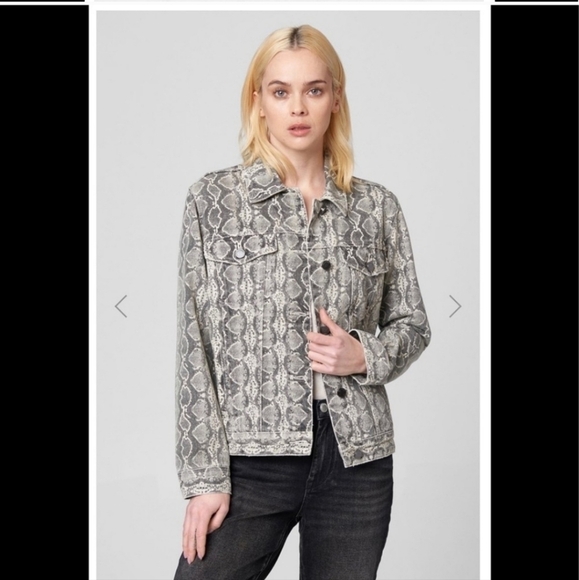 Blank NYC sz xs python print denim jacket - Picture 1 of 8